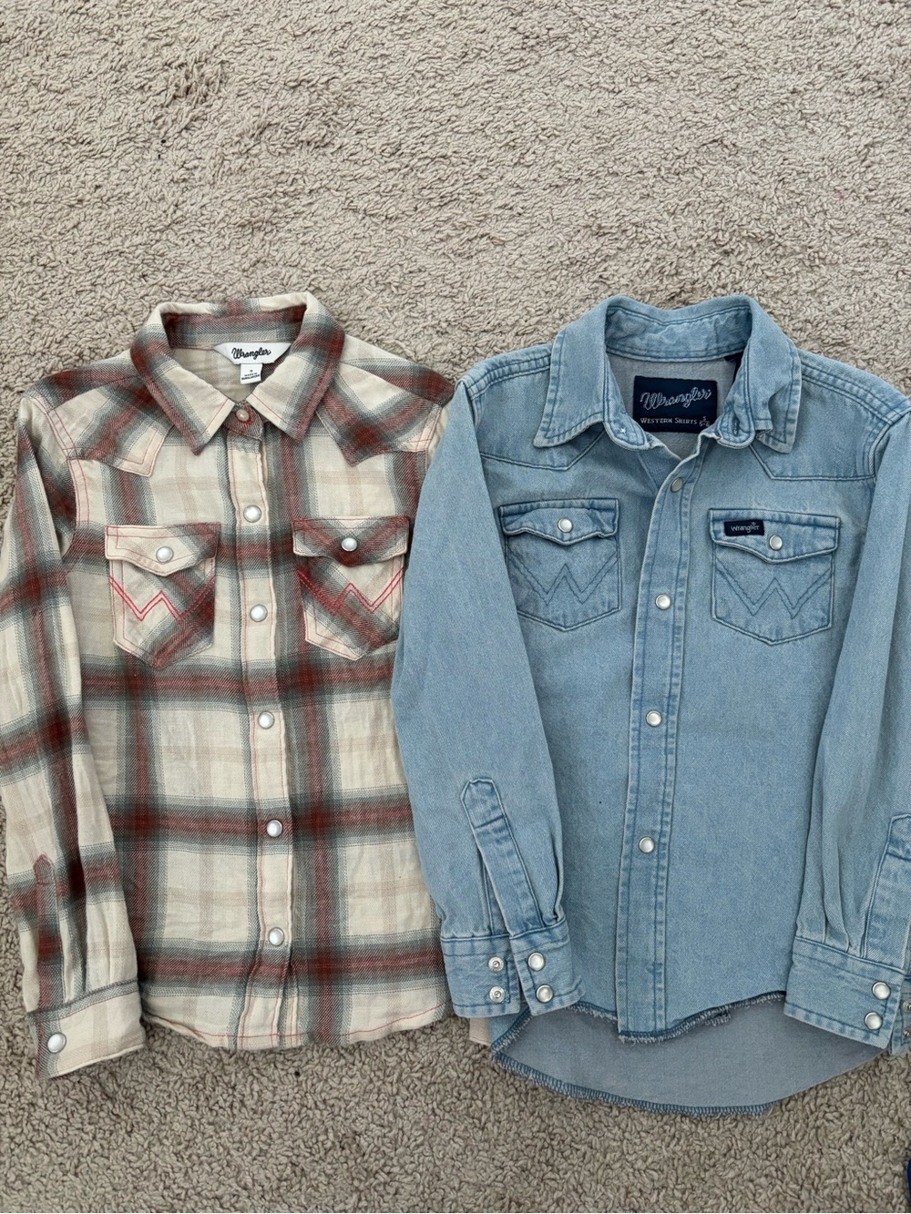 Wrangler boys snap pearl button up long sleeve
